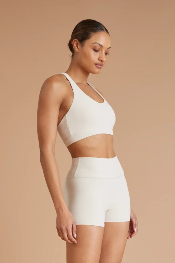 Sports Bras<ALL FENIX EcoRib Cross Back Sports Bra Stone