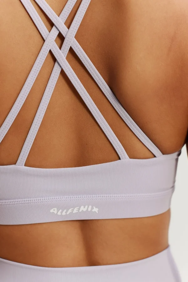 Sports Bras<ALL FENIX EcoRib Cross Back Sports Bra Lilac