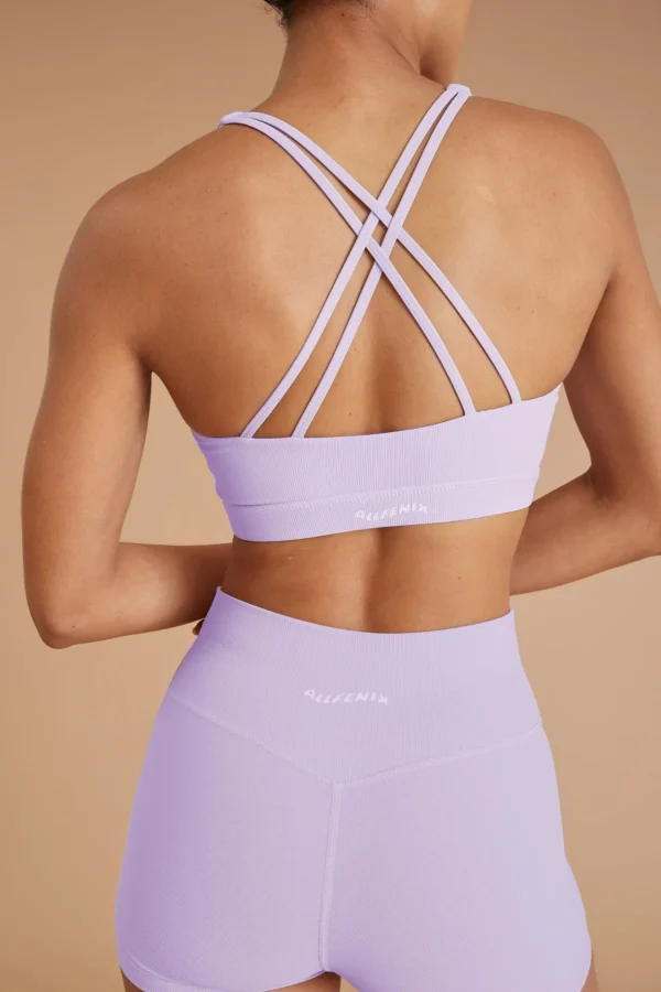 Sports Bras<ALL FENIX EcoRib Cross Back Sports Bra Lilac