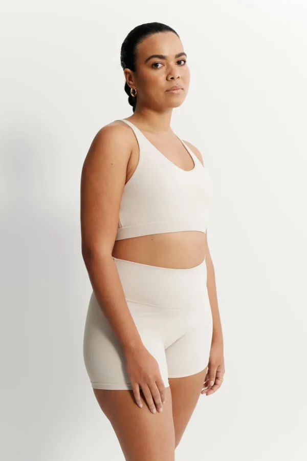 Sports Bras<ALL FENIX EcoRib Cross Back Sports Bra Stone