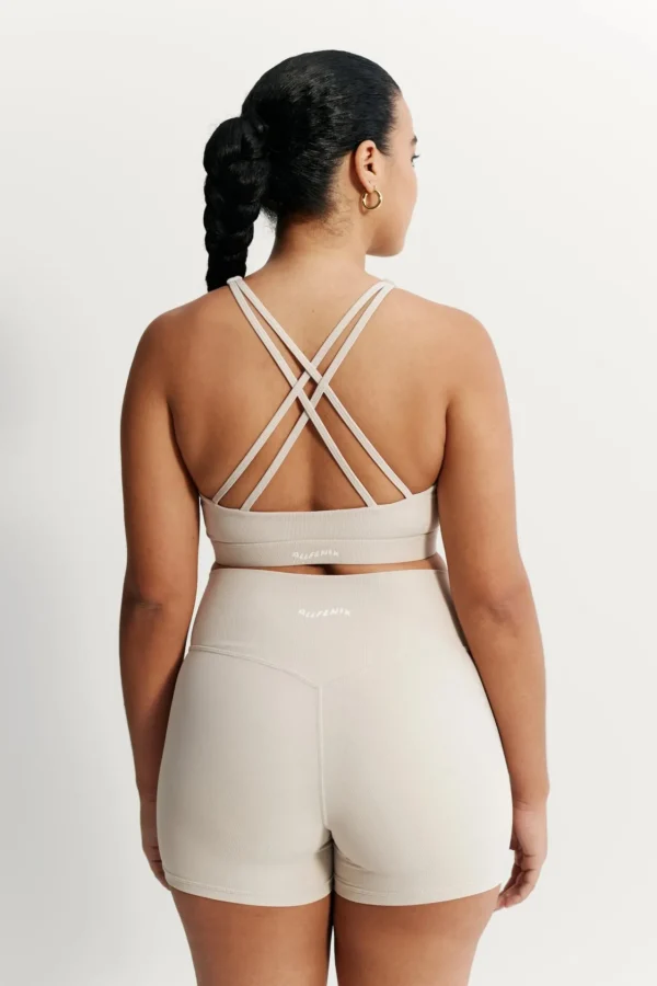 Sports Bras<ALL FENIX EcoRib Cross Back Sports Bra Stone