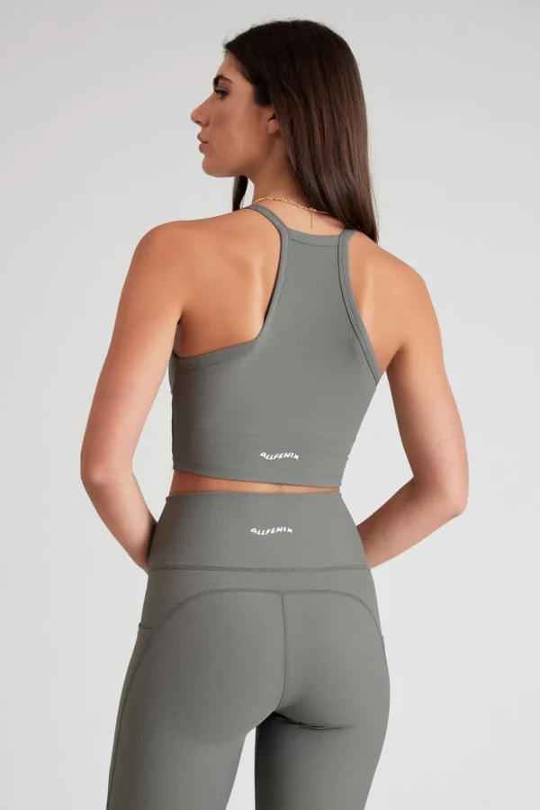 Tees & Tanks | Sports Bras<ALL FENIX EcoRib Strap Racer Crop Olive