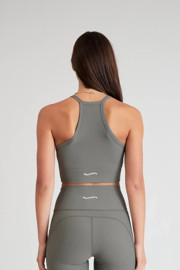 Tees & Tanks | Sports Bras<ALL FENIX EcoRib Strap Racer Crop Olive