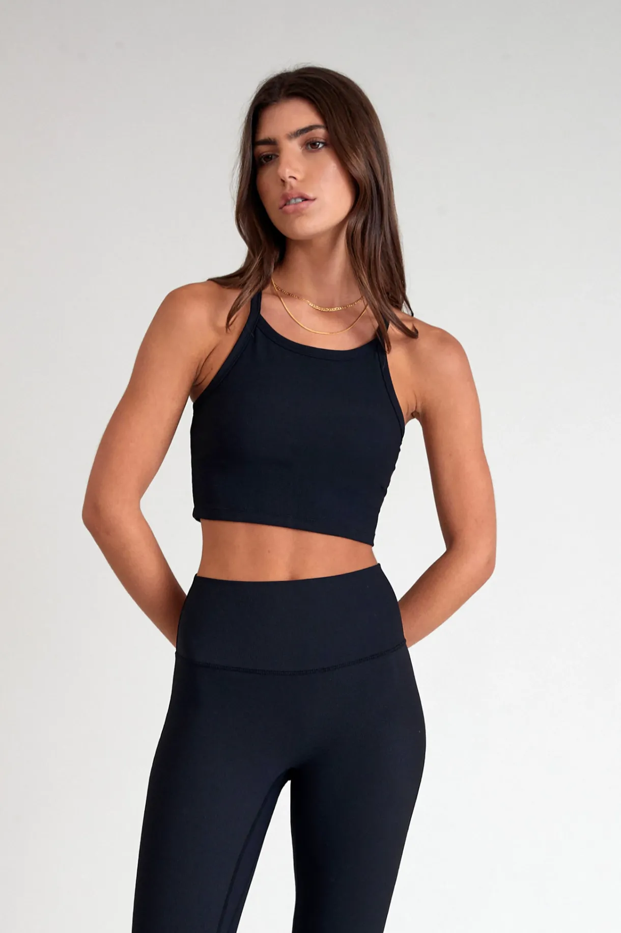 Tees & Tanks | Sports Bras<ALL FENIX EcoRib Strap Racer Crop Black
