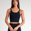 Tees & Tanks | Sports Bras<ALL FENIX EcoRib Strappy Crop Black