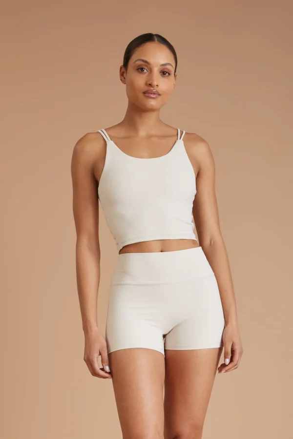 Tees & Tanks | Sports Bras<ALL FENIX EcoRib Strappy Crop Stone