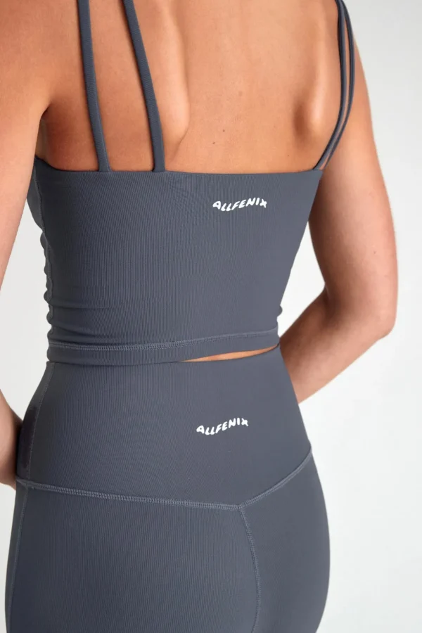 Tees & Tanks | Sports Bras<ALL FENIX EcoRib Strappy Crop Steel