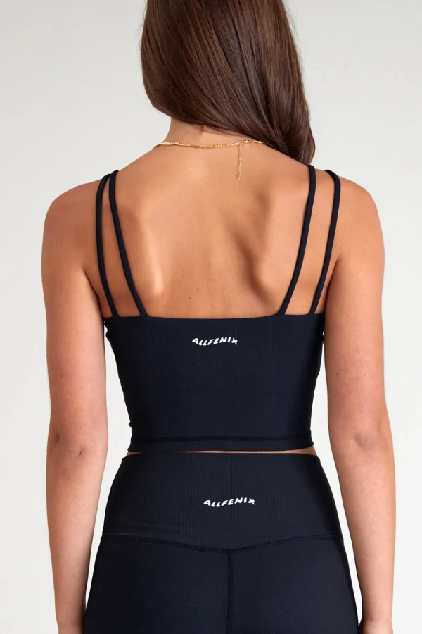 Tees & Tanks | Sports Bras<ALL FENIX EcoRib Strappy Crop Black