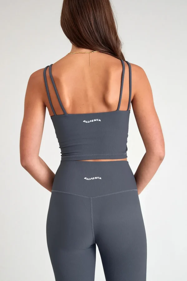 Tees & Tanks | Sports Bras<ALL FENIX EcoRib Strappy Crop Steel