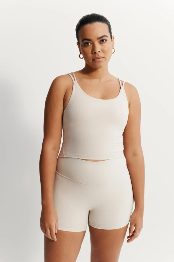Tees & Tanks | Sports Bras<ALL FENIX EcoRib Strappy Crop Stone
