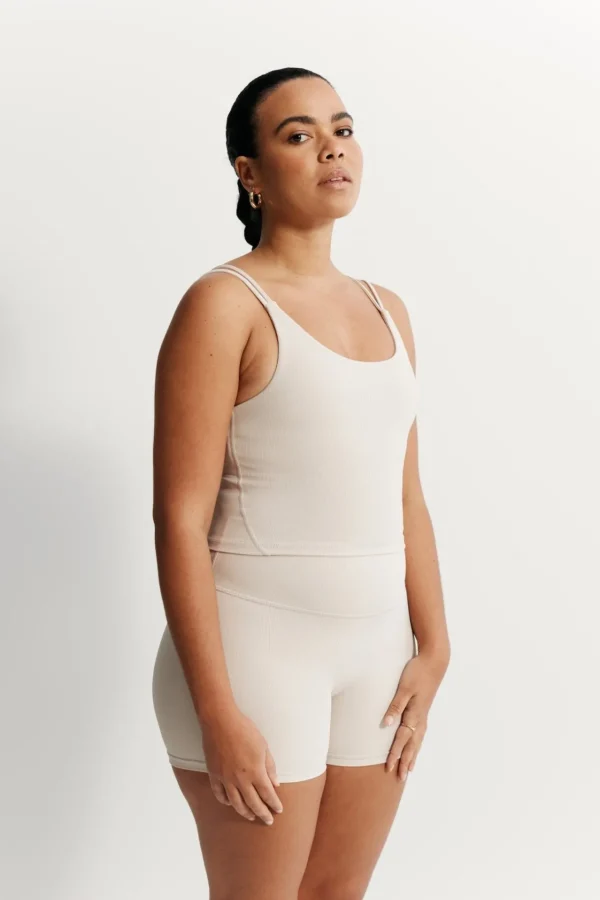 Tees & Tanks | Sports Bras<ALL FENIX EcoRib Strappy Crop Stone