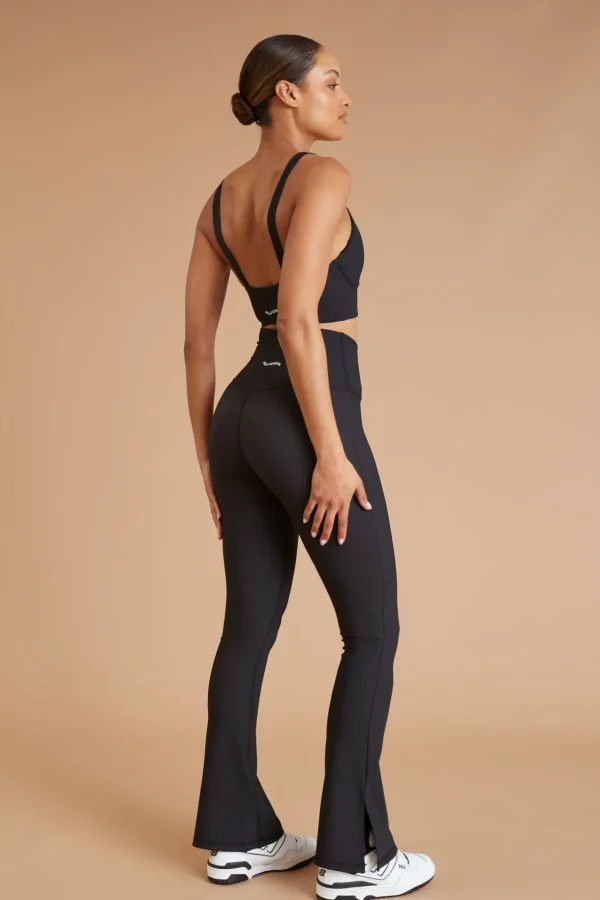 Flares | 7/8 Leggings<ALL FENIX EcoRib V-Waist Split Flare Black