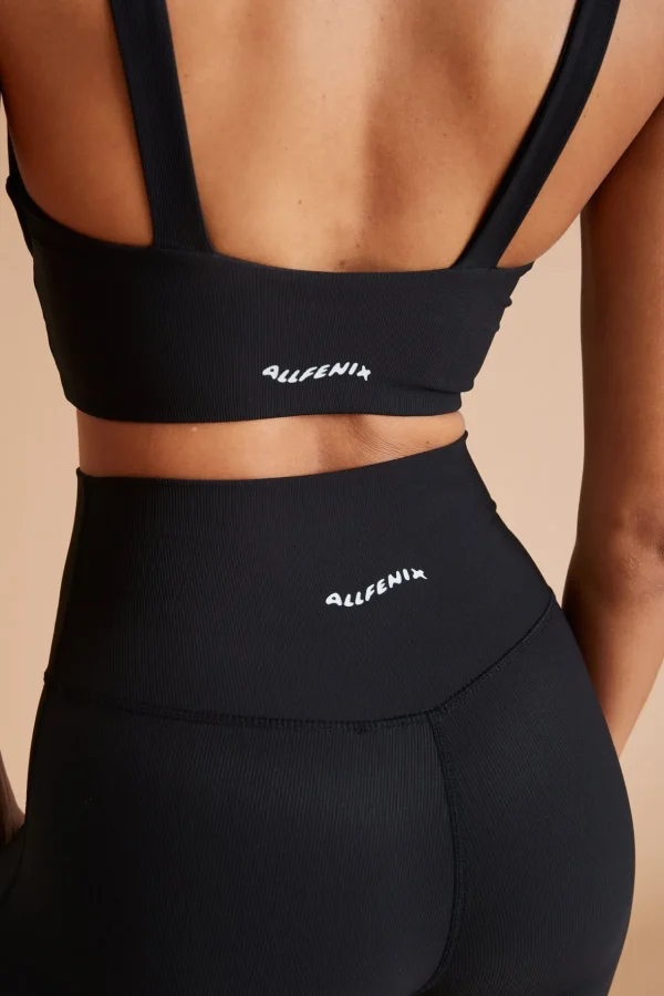 Flares | 7/8 Leggings<ALL FENIX EcoRib V-Waist Split Flare Black