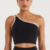 Tees & Tanks<ALL FENIX EcoSculpt Contrast One Shoulder Tank Black