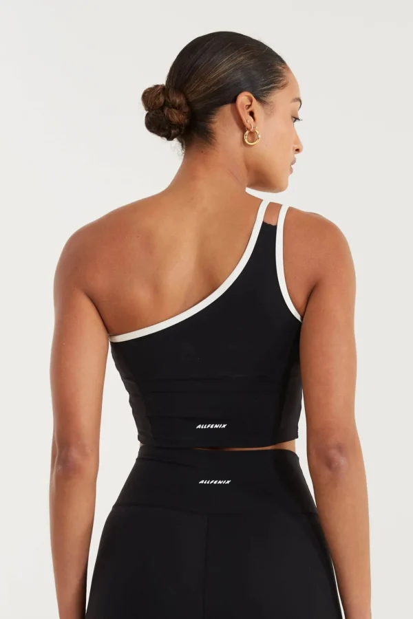 Tees & Tanks<ALL FENIX EcoSculpt Contrast One Shoulder Tank Black