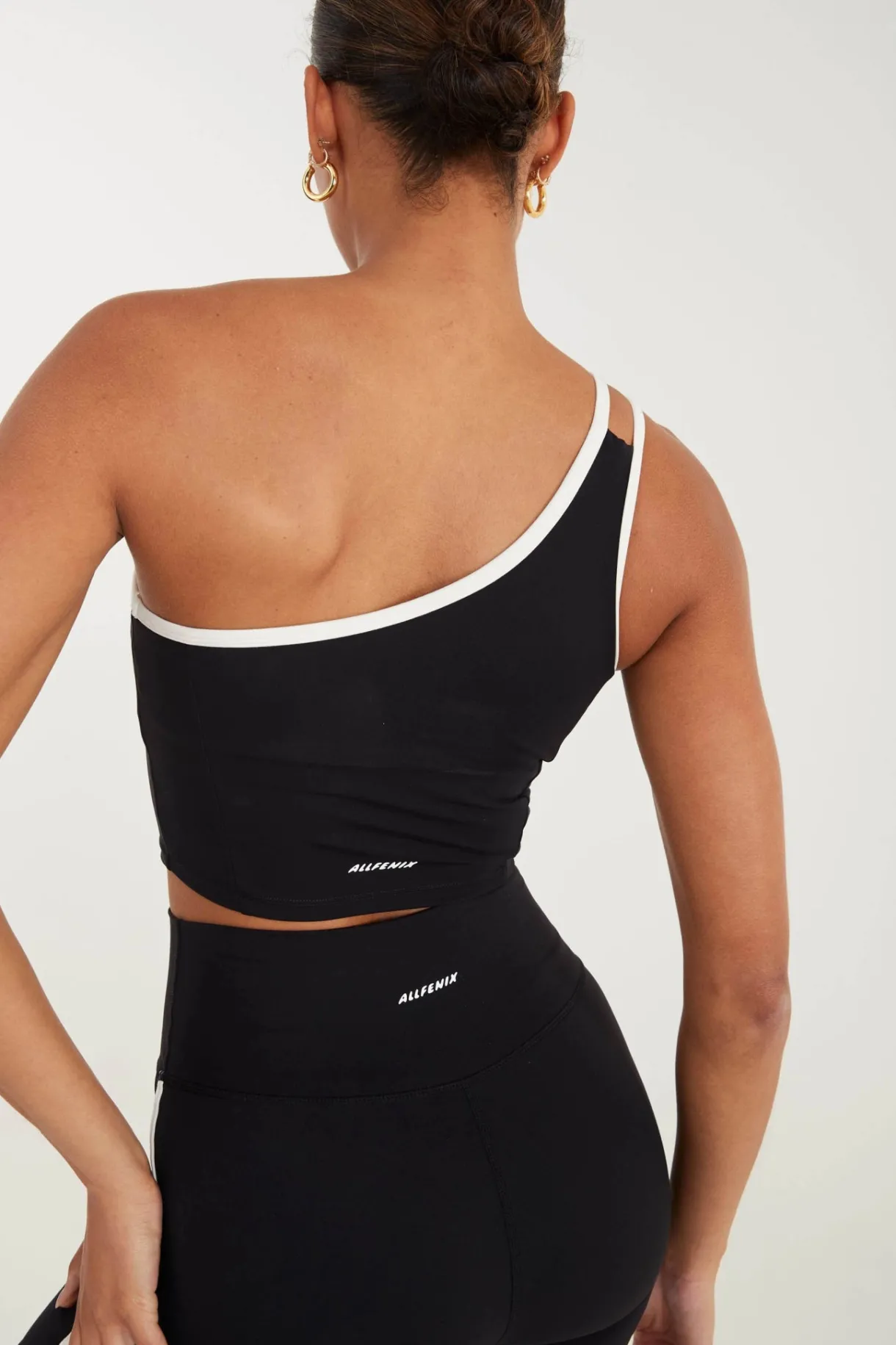 Tees & Tanks<ALL FENIX EcoSculpt Contrast One Shoulder Tank Black
