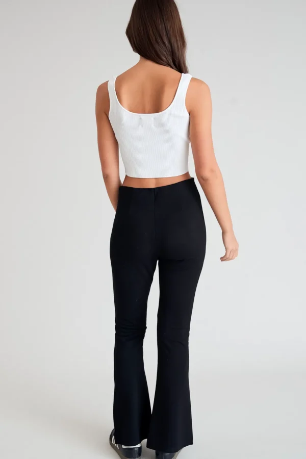 Pants | Knitwear<ALL FENIX Fine Knit Flare Zip Pant Black