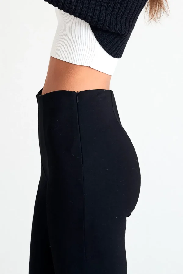 Pants | Knitwear<ALL FENIX Fine Knit Flare Zip Pant Black