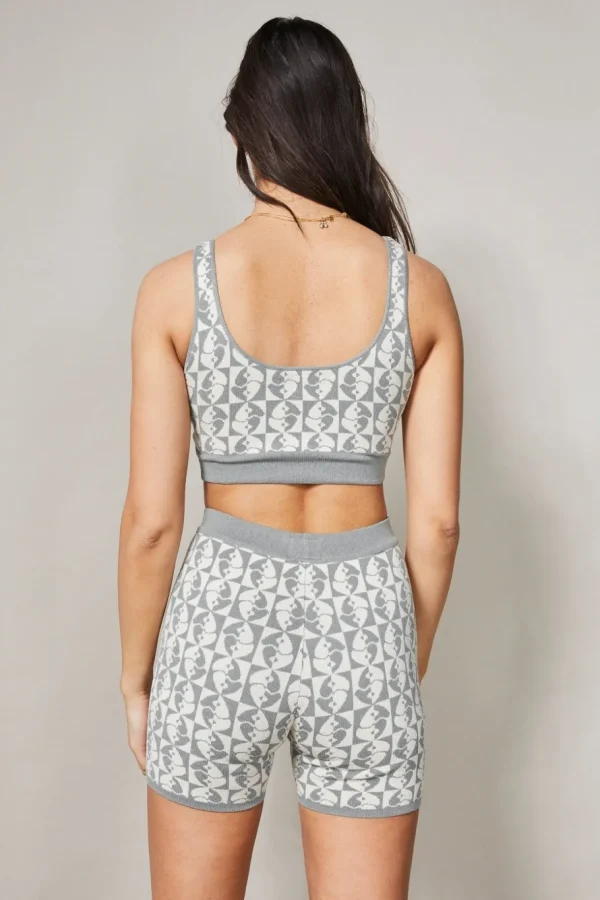 Knitwear | Sports Bras<ALL FENIX Jacquard Crop Top Charcoal
