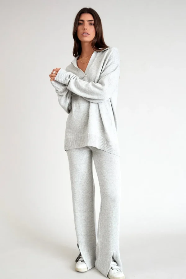 Pants | Knitwear<ALL FENIX Lily Front Split Pant WhiteMarle