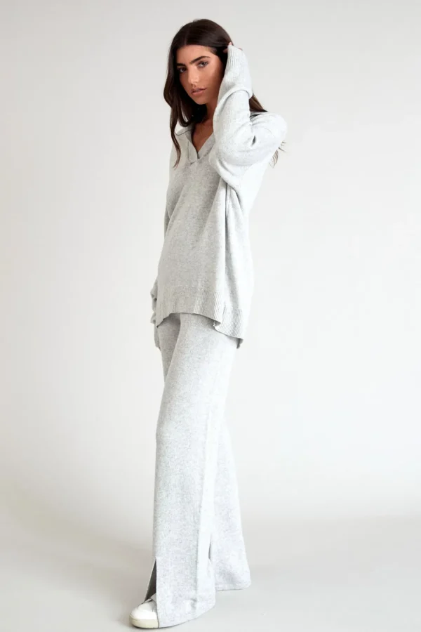 Pants | Knitwear<ALL FENIX Lily Front Split Pant WhiteMarle