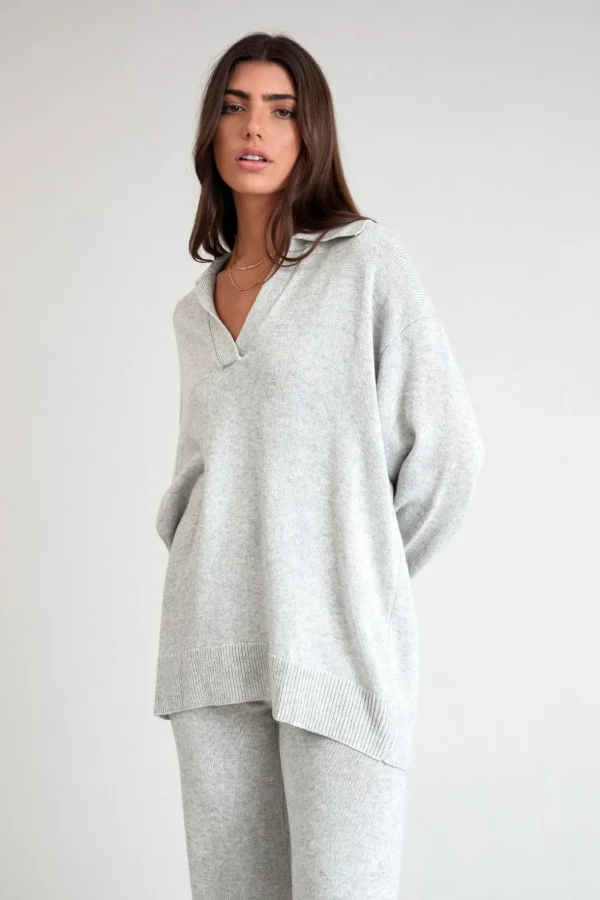 Jumpers & Hoodies | Knitwear<ALL FENIX Lily Long Sleeve Polo WhiteMarle