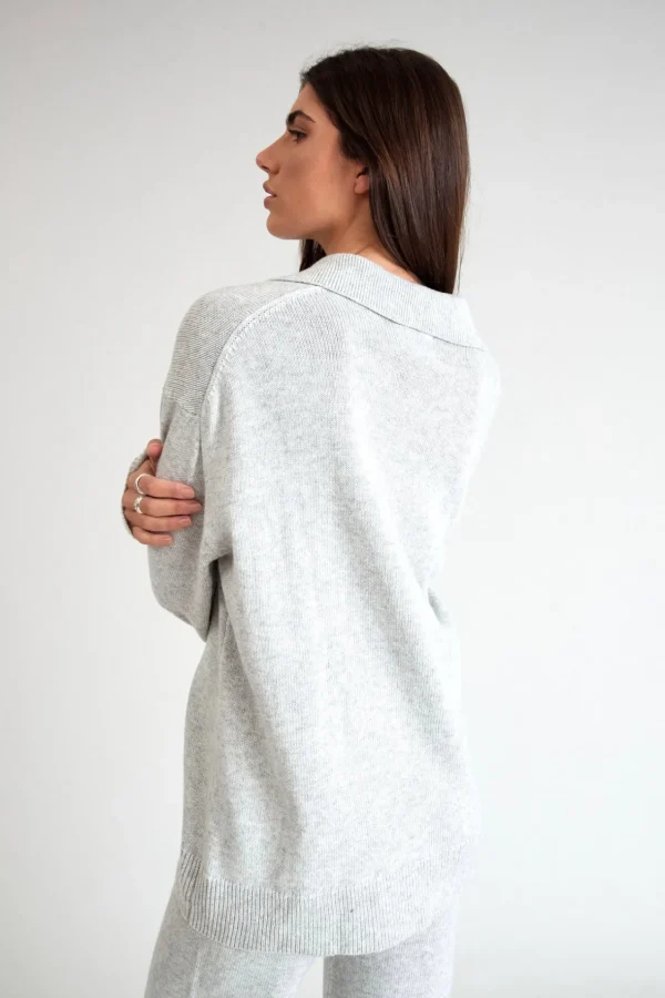 Jumpers & Hoodies | Knitwear<ALL FENIX Lily Long Sleeve Polo WhiteMarle