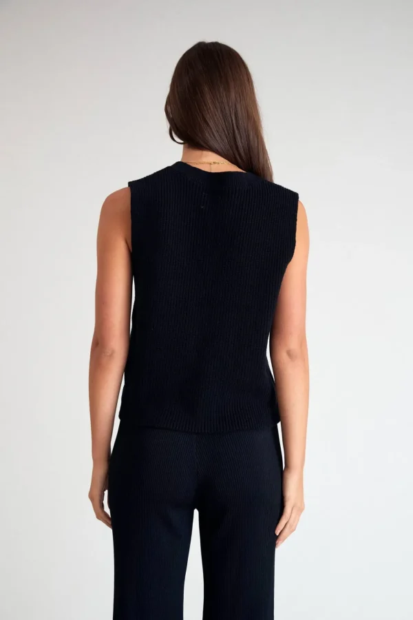 Knitwear | Jumpers & Hoodies<ALL FENIX Longline Knit Vest Black
