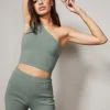 Knitwear | Sports Bras<ALL FENIX Milano One Shoulder Top Green