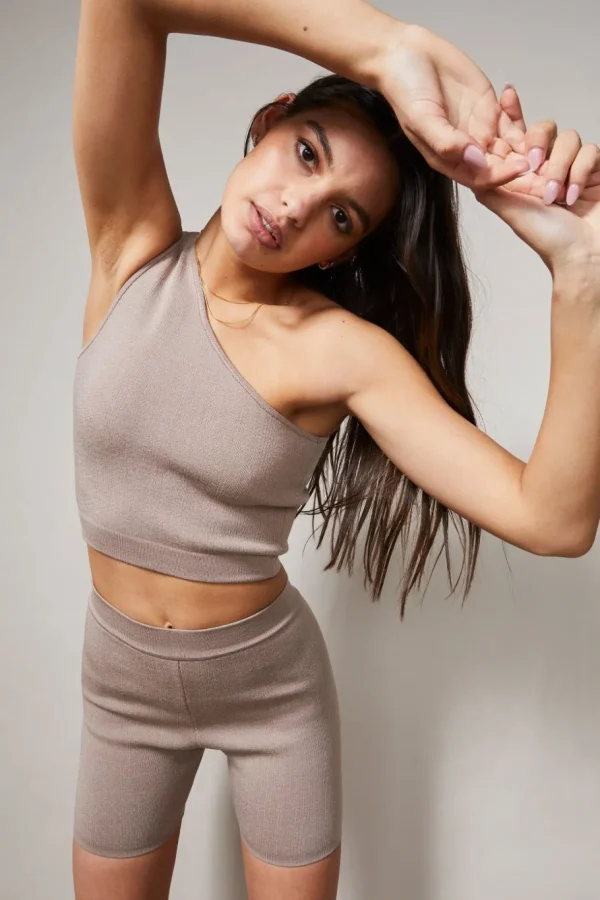 Knitwear | Sports Bras<ALL FENIX Milano One Shoulder Top Brown