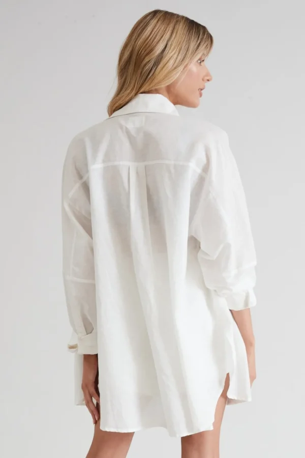 Shirts<ALL FENIX Monaco Linen Shirt White