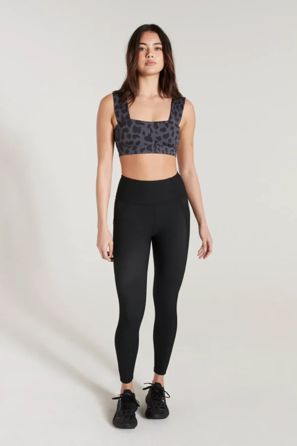 Sports Bras<ALL FENIX Oversized Cheetah Sports Bra Charcoal