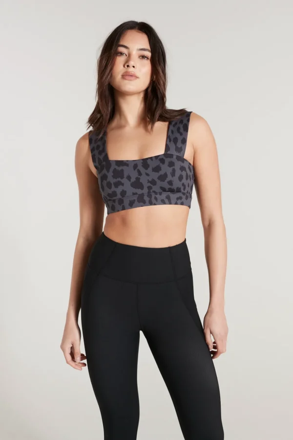 Sports Bras<ALL FENIX Oversized Cheetah Sports Bra Charcoal