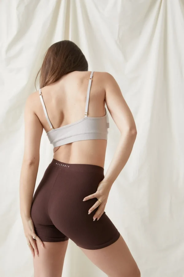 Sports Bras<ALL FENIX Rib Cotton Bralette Beige