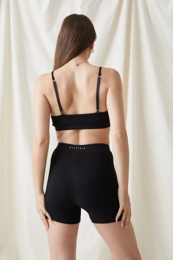 Sports Bras<ALL FENIX Rib Cotton Bralette Black