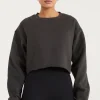 Jumpers & Hoodies<ALL FENIX Spencer Crew Crop Sweater Charcoal