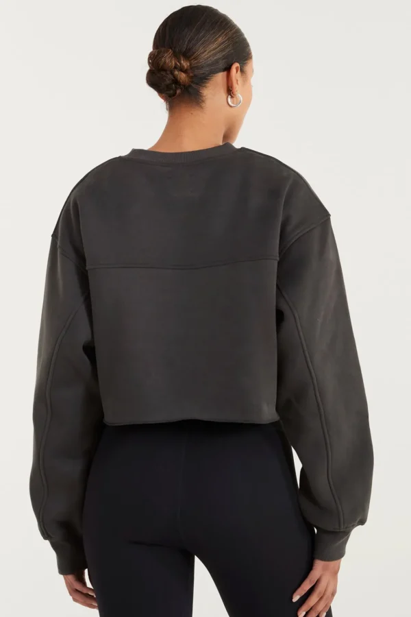 Jumpers & Hoodies<ALL FENIX Spencer Crew Crop Sweater Charcoal
